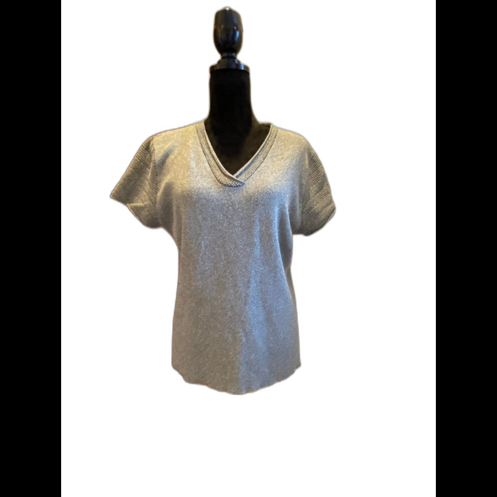 Croft &‎ Barrow Blouse Women’s Plus Size XL Top Green V Neck Short Sleeved